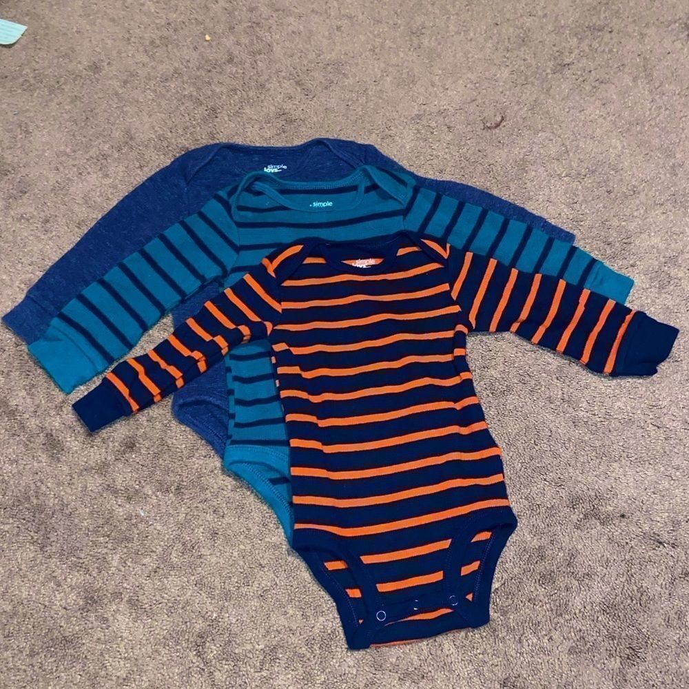 Three pack multipack carters simple joys long sleeve waffle knit onesies